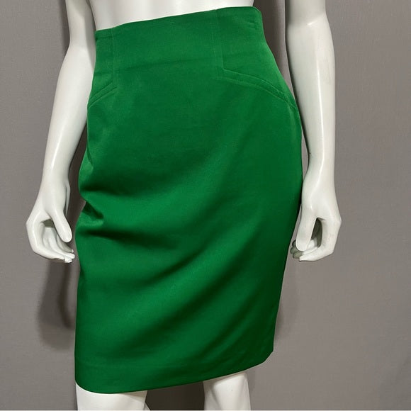 ⭐️Emanuel Ungaro 100% Wool Green Pencil Skirt Sz-6