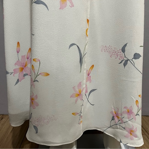 Oscar De La Renta 100% Silk Floral Maxi Skirt Sz-12