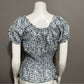 Lauren Ralph Lauren Blue Gathered 100% Cotton Floral Shirt Sz-Medium