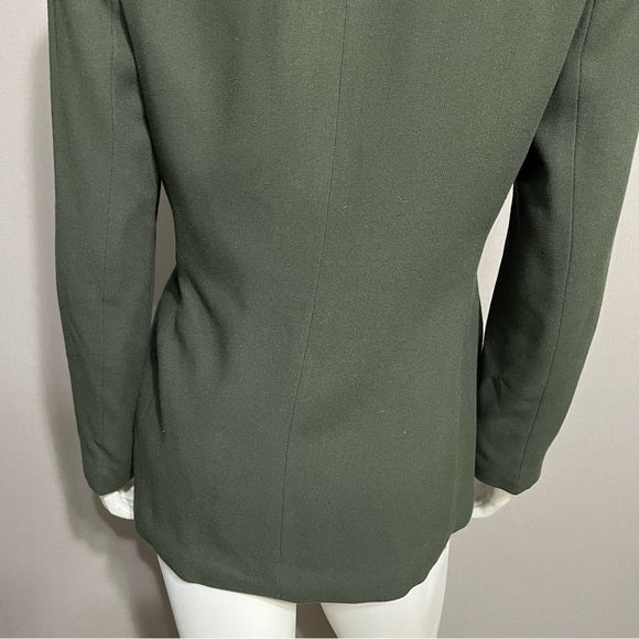 Kasper Army Green Double Breasted Blazer Sz-6