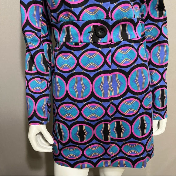 Tyler Boe Artsy Geometric Multicolored Cotton Jacket Size - Medium