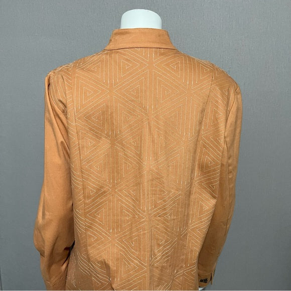 Maggie Sweet Cotton Embroidered Rust Lightweight Jacket Sz-Large