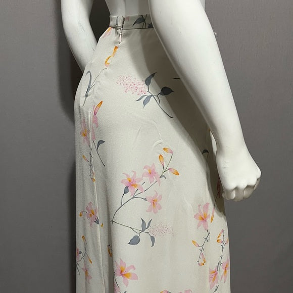 Oscar De La Renta 100% Silk Floral Maxi Skirt Sz-12