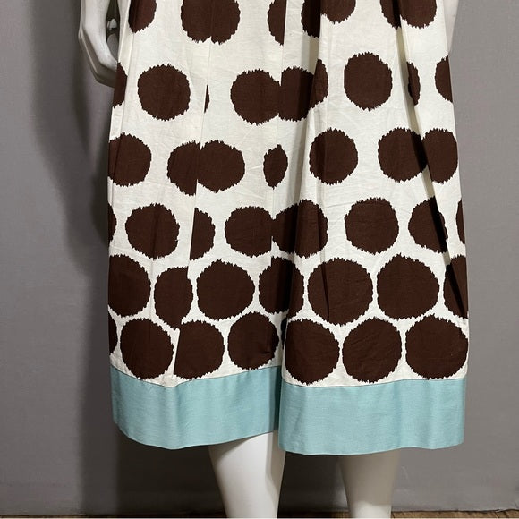 Willow Glenn New York Cotton Polka Dot Pleated Fit & Flare Dress Sz-14