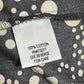 Elle 100% Cotton Gray & White Circle Tie Neck Sz-XL