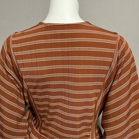 Ann Taylor Factory Striped Knit Tie Waist Top Sz-Medium