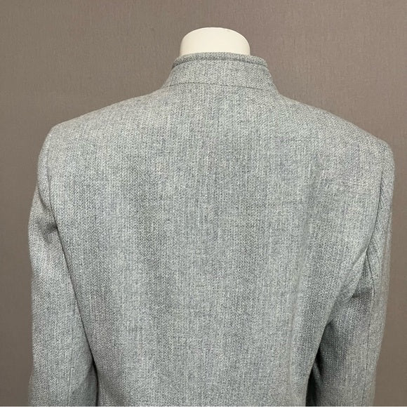 Jones New York Wool Cashmere Zip Up Pastel Blue Blazer Sz-14