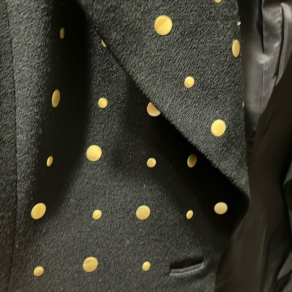 David Hayes Black 100% Pure Wool With Gold Studs Blazer Sz-8