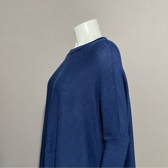 Mer|Sea Blue Lightweight Acrylic /Viscose Sweater