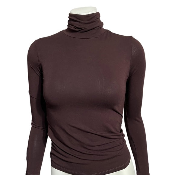 Majestic Filatures Plum Soft Turtleneck Sz-Small