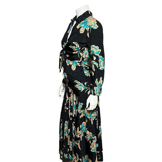 Sandro Paris Navy Floral Maxi Dress Size-0