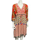 Johnny Was Rayne Orange Floral Print Dress Sz-XS