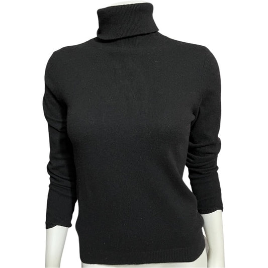 Black Cashmere Feel Turtneck Sz-Small