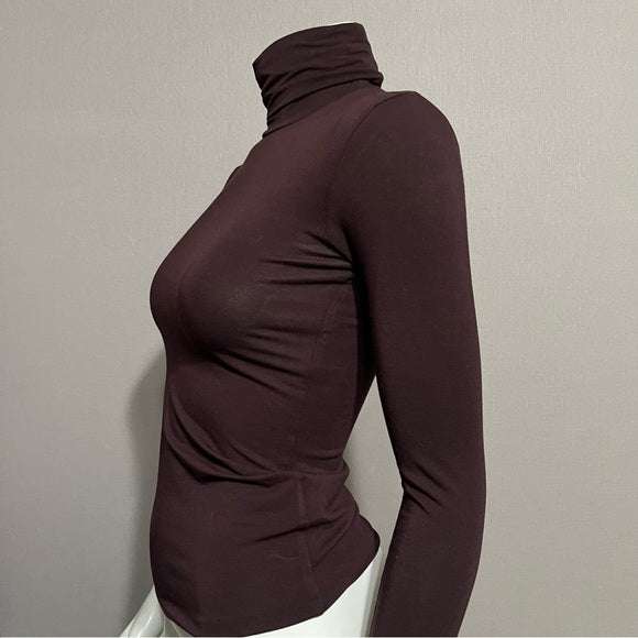 Majestic Filatures Plum Soft Turtleneck Sz-Small