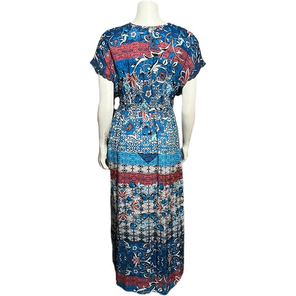 Johnny Was Blue Floral Maxi Dress Sz-XS