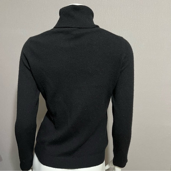 Black Cashmere Feel Turtneck Sz-Small