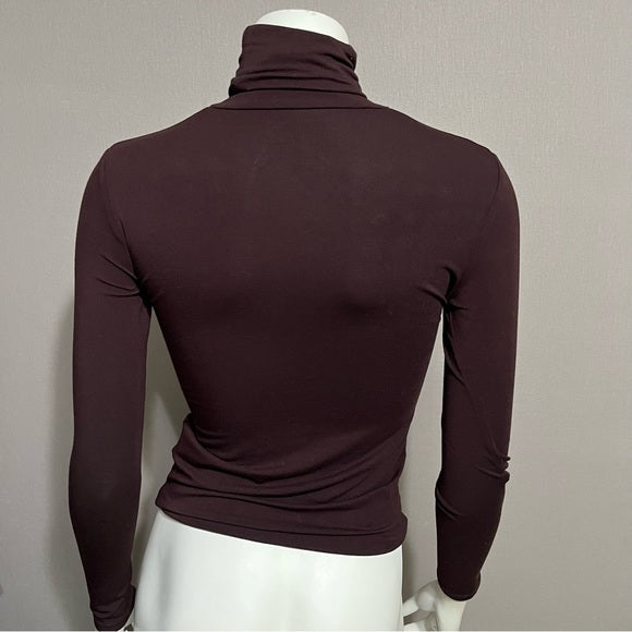 Majestic Filatures Plum Soft Turtleneck Sz-Small