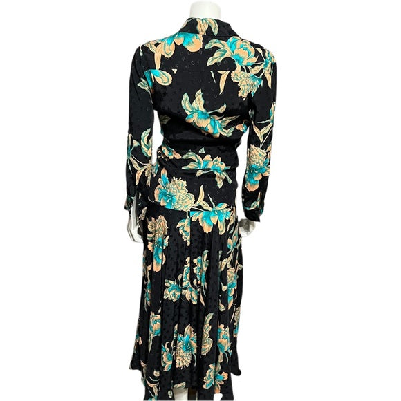 Sandro Paris Navy Floral Maxi Dress Size-0