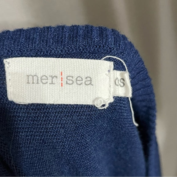 Mer|Sea Blue Lightweight Acrylic /Viscose Sweater