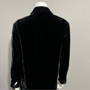 he Kooples Black Velvet Lace Sleeves Shirt Sz-XS