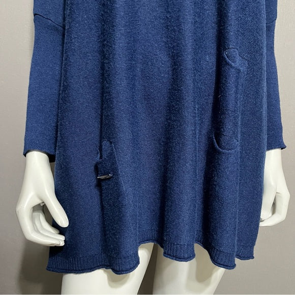 Mer|Sea Blue Lightweight Acrylic /Viscose Sweater