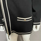 Anne Klein Black With White Trim Open Front Cardigan Sz-XL