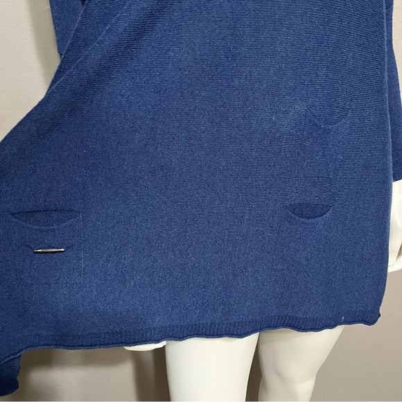 Mer|Sea Blue Lightweight Acrylic /Viscose Sweater