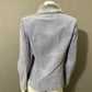 Vintage Revue Light Blue Rabbit Fur Trim Suede Leather Sz-6