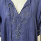Bella Tu by Gorsuch Navy Blue Beaded Linen Tunic Top Sz-Large/XL