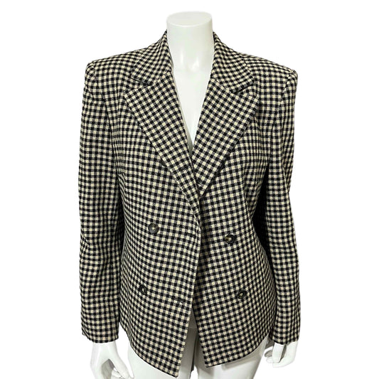 Wool Vintage Jones New York Wool Blend Plaid Blazer Sz-12