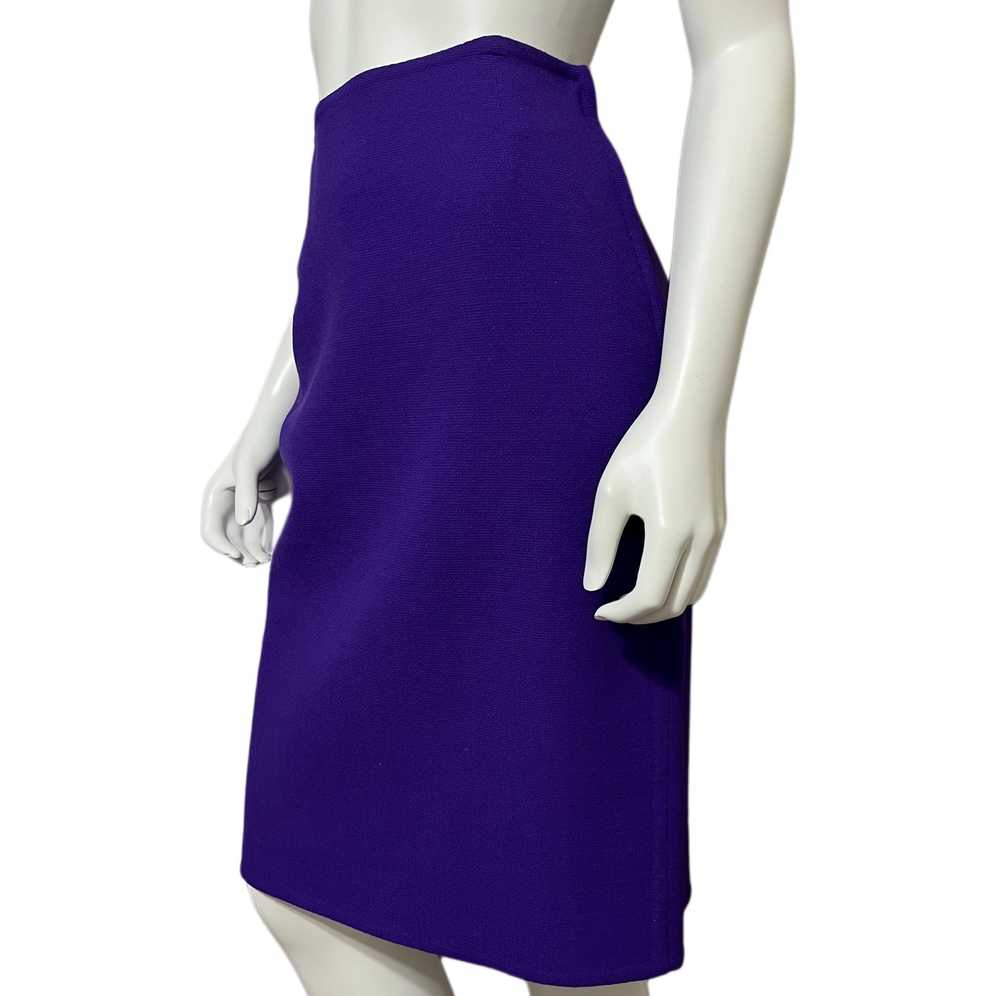 Vintage Carolyn Roehm Purple High Waisted Wool Skirt Sz-10