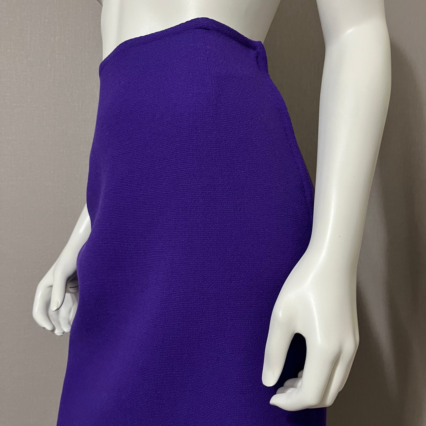 Vintage Carolyn Roehm Purple High Waisted Wool Skirt Sz-10