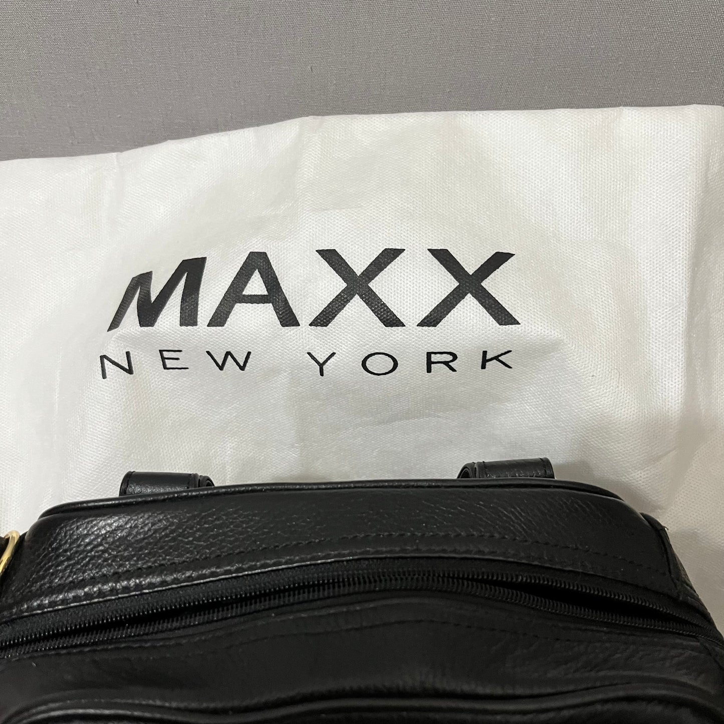 Max New York Black Mini Leather Hand Bag