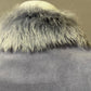 Vintage Revue Light Blue Rabbit Fur Trim Suede Leather Sz-6
