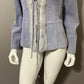Vintage Revue Light Blue Rabbit Fur Trim Suede Leather Sz-6
