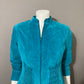 Vintage Yvonne & Marie Turquoise Suede Leather Jacket Sz-4