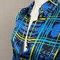 Vintage Escada Blue Stripe 100% Silk Gold Button Blouse Sz-8