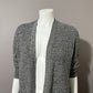 Eileen Fisher Marled Black/ White Silk/Linen Blend Open Cardigan Sz-Medium