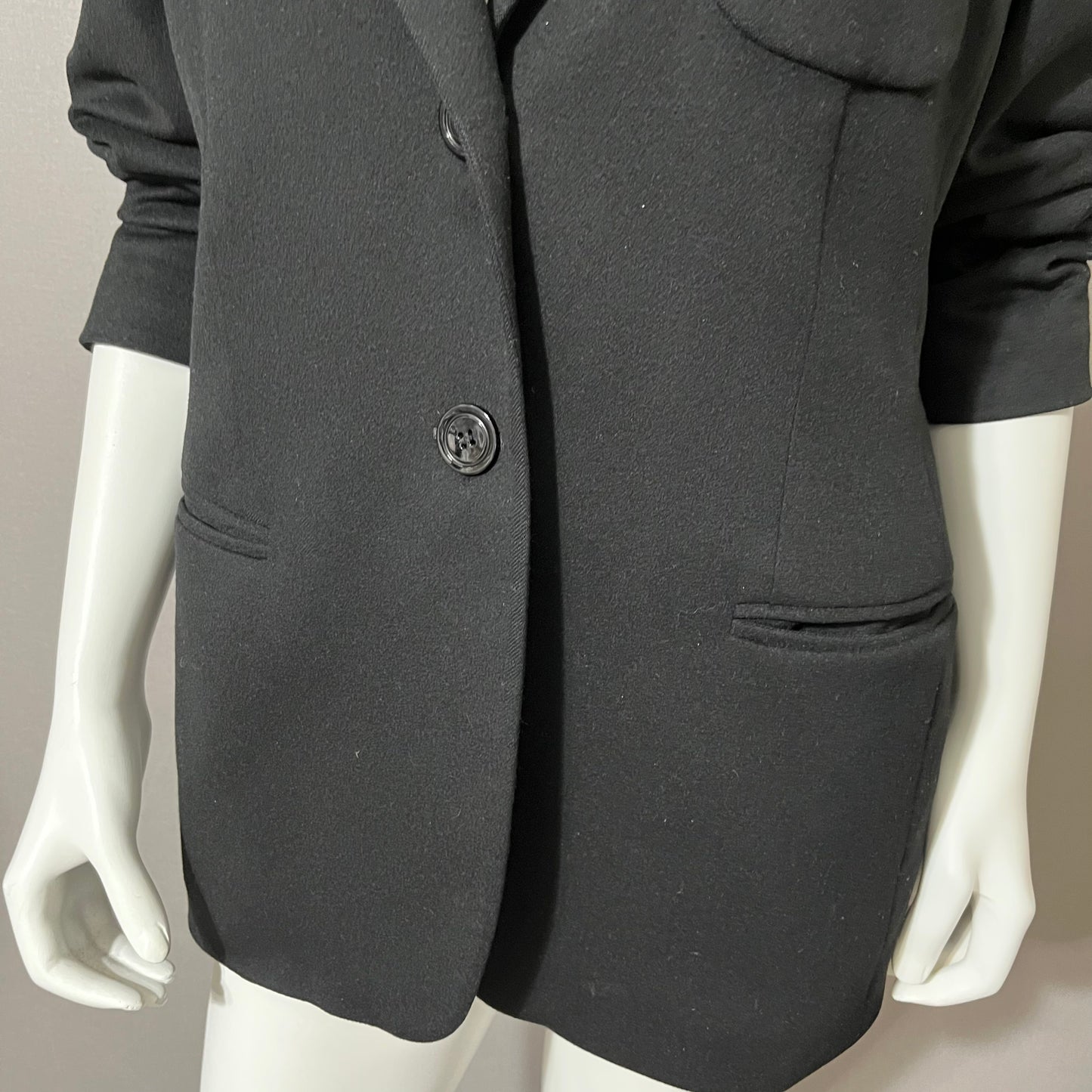 Vintage Laurel Black Wool/Cashmere Blend 2-Button Blazer Sz-Large-XL