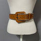 Cognac Hand Finished Saddle Leather With Silver Trim Sz-Small-Medium