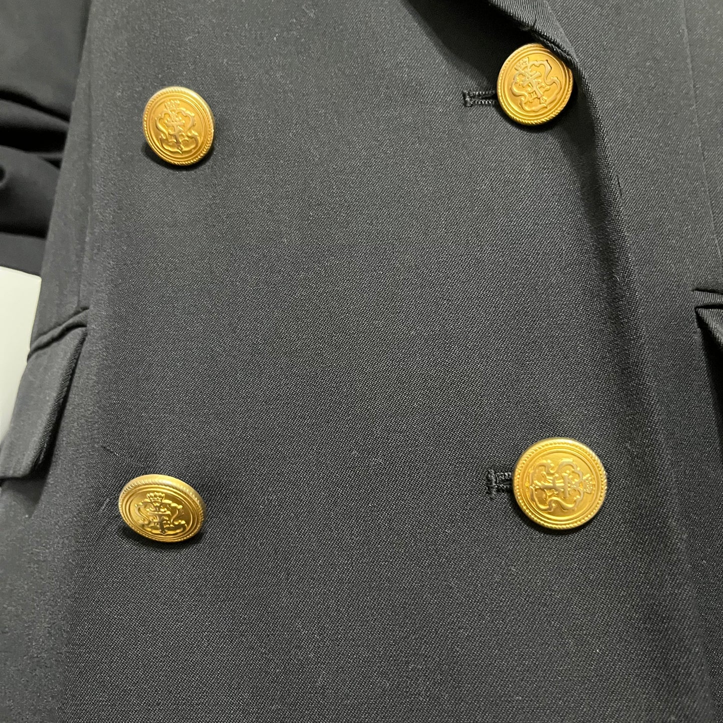 Talbots Men’s Black Wool Double Breasted Gold Button Oversized Blazer Sz-12