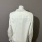 Chico’s White with Leopard Pocket Cotton Button Front Shirt Sz 1 (Medium)