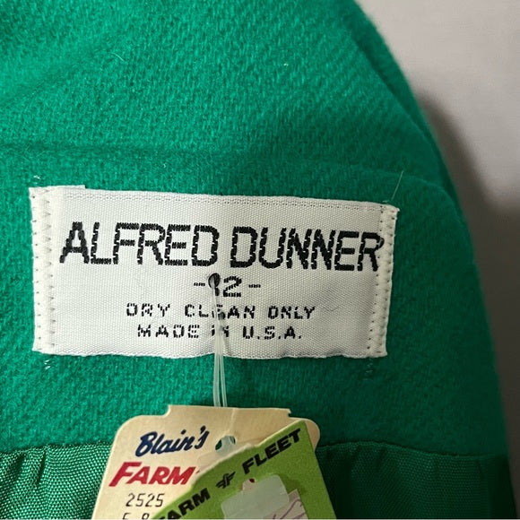 Alfred Dunner Emerald Green 100% Wool Blazer Sz-12
