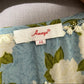Amaya Light Blue Floral Embroidered Tunic Top 3/4 Sleeve Sz-Medium