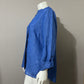 Nic & Zoe Blue 100% Linen Button Front Top Sz-Large