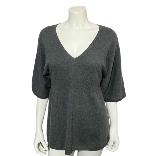 Cashmere Elena Solano V-Neck  Peplum Sweater Sz-Medium