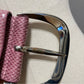 WHBM Pink Textured Extra Wide Silver Buckle Belt Sz-Medium/Large