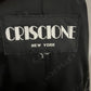 Vintage Criscione Black Windowpane Jeweled Wool Silk Blazer Sz-Large