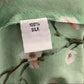 Amaya Green Floral Silk Print Tunic Top with Beads & Embroidered Sz Medium