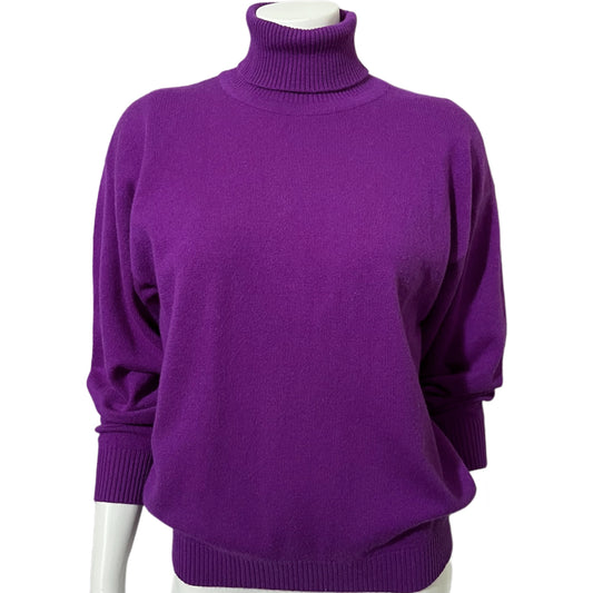 Vintage William Kasper 100% Pure Cashmere Turtleneck Sweater Sz-Medium